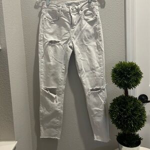 AGOLDE white distressed ripped jeans